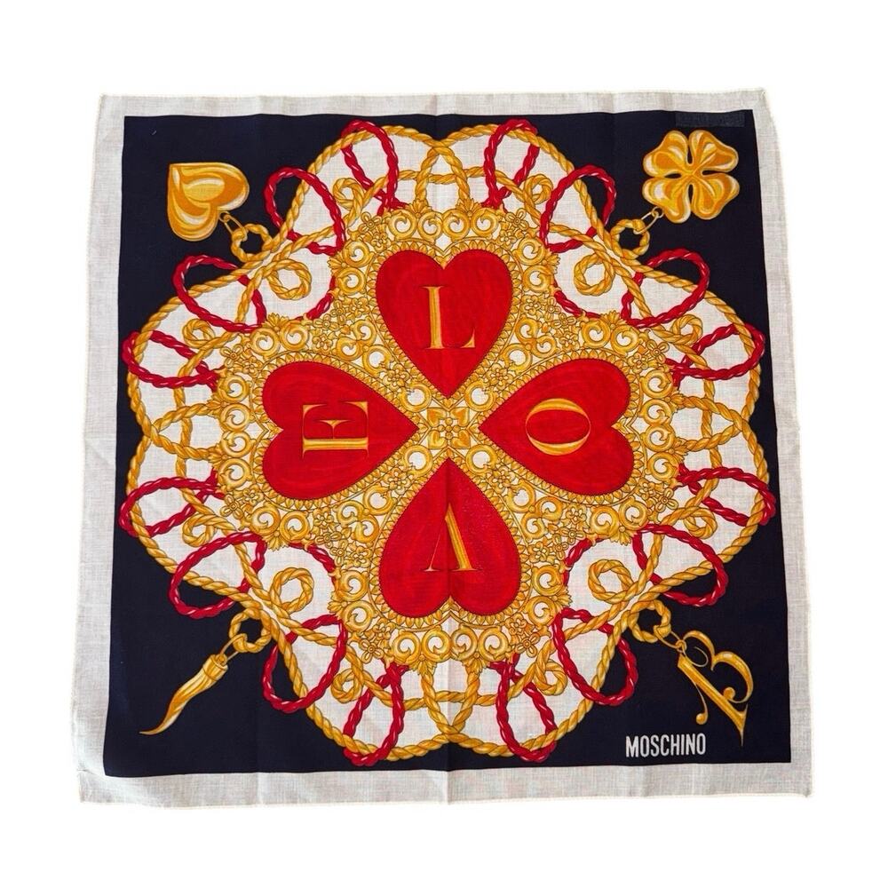 Moschino LOVE Cotton Pocket Square 17"